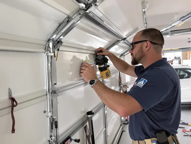 Somerset Garage Door Repair technician quieting a noisy garage door in Somerset